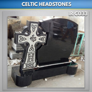 Black Celtic Cross Polished and Carved Irish graves